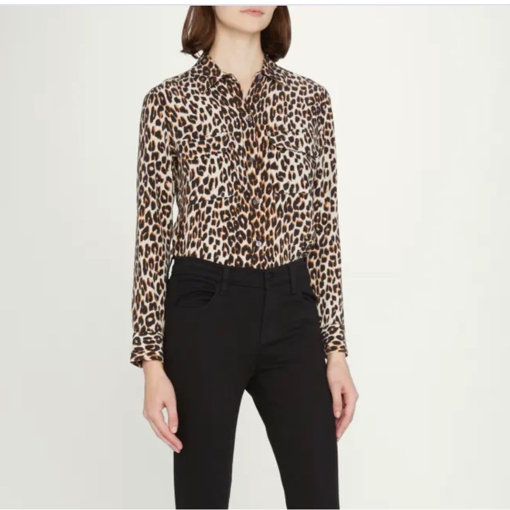 EQUIPMENT
Slim Signature Leopard-Print Blouse S